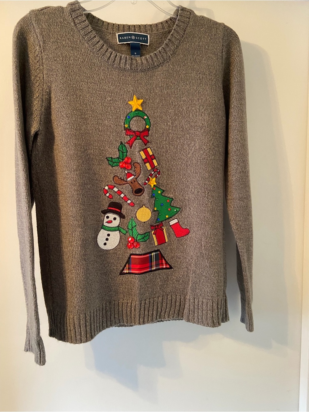 Karen Scott Holiday Embellished Sweater